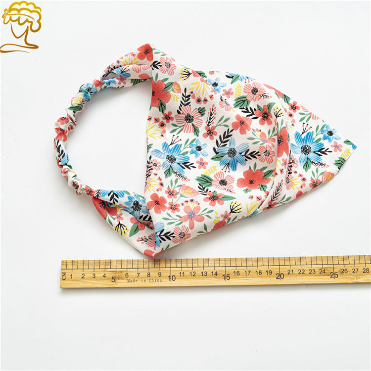 Wholesale New Floral Pastoral Wind Scarf Women's Elastic Headband